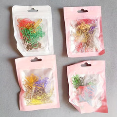 30pcs Colorful Paper Clips for Home School Office Use