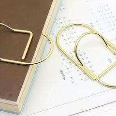 Golden Metal Pen Holder Portable Multifunctional Paper Clip