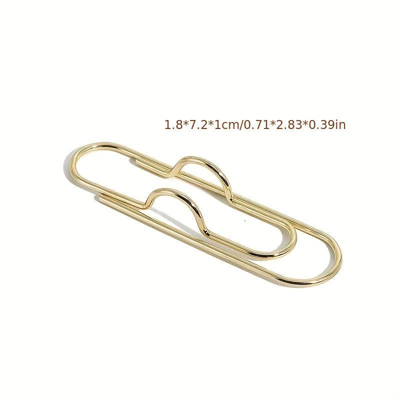 Golden Metal Pen Holder Portable Multifunctional Paper Clip