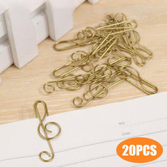 20pcs Music Note Shaped Paper Clips for Office School Home