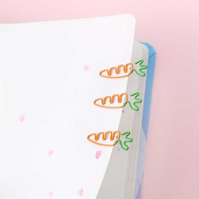 Colorful Bicolor Carrot Shaped Paper Clip - Pack of 20
