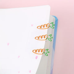 Colorful Bicolor Carrot Shaped Paper Clip - Pack of 20