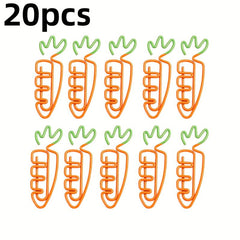 Colorful Bicolor Carrot Shaped Paper Clip - Pack of 20