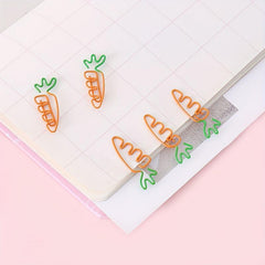 Colorful Bicolor Carrot Shaped Paper Clip - Pack of 20