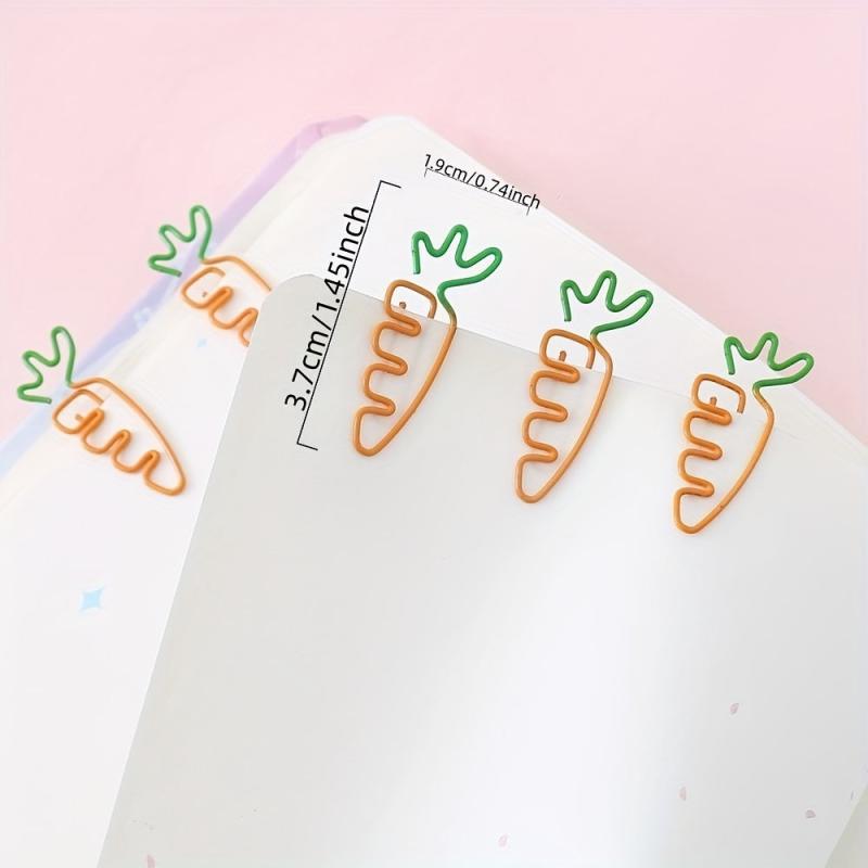 Colorful Bicolor Carrot Shaped Paper Clip - Pack of 20