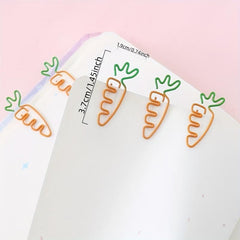 Colorful Bicolor Carrot Shaped Paper Clip - Pack of 20
