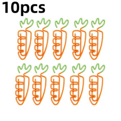 Colorful Bicolor Carrot Shaped Paper Clip - Pack of 20