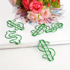 10pcs Green Dollar Paper Clips for Office & Wedding Decor