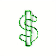 10pcs Green Dollar Paper Clips for Office & Wedding Decor