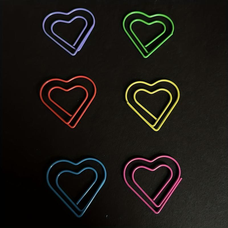 50 Pcs Mixed Heart Paper Clips Smooth Finish Wedding Decoration