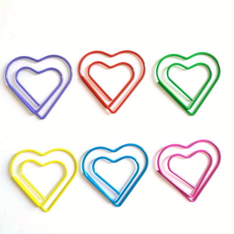 50 Pcs Mixed Heart Paper Clips Smooth Finish Wedding Decoration
