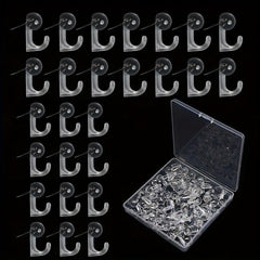 50pcs Push Pin Hooks Plastic Heads Pin Decorative Thumb Tacks With Hooks