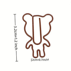 20pcs Bear Paper Clips Creative Model for School Office Supplies