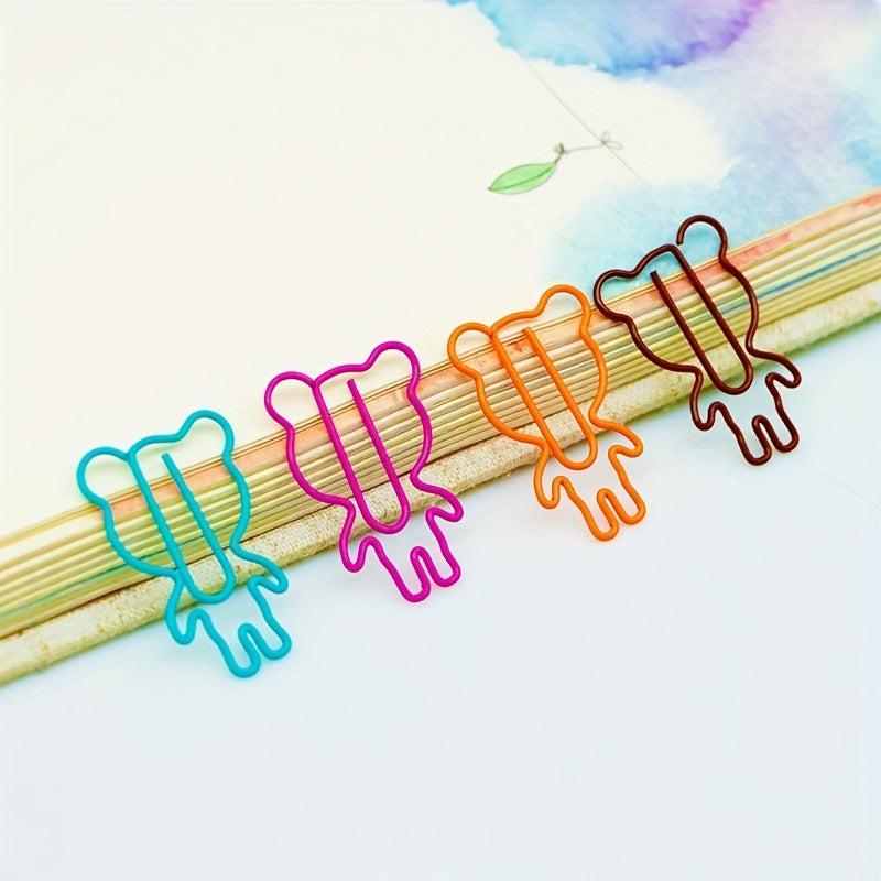 20pcs Bear Paper Clips Creative Model for School Office Supplies