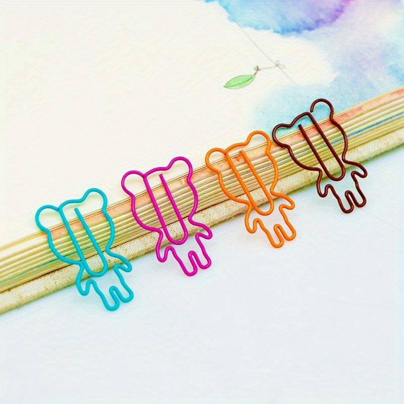 20pcs Bear Paper Clips Creative Model for School Office Supplies