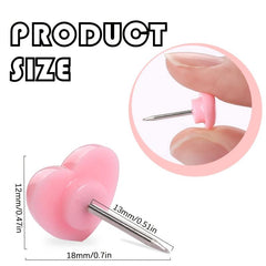 100pcs Pink Heart Shaped Push Pins for Notice Board