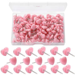 100pcs Pink Heart Shaped Push Pins for Notice Board