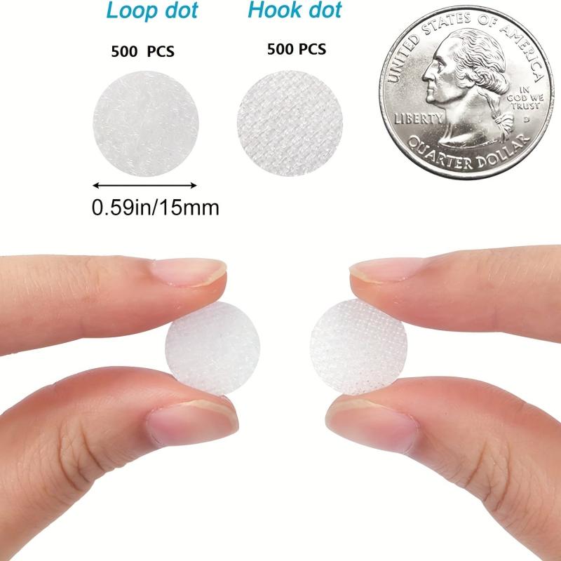 1000 Pairs 1.5cm Self Adhesive Dots Sticky Back Coin Nylon Hook And Loop Dots