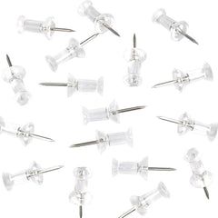100 Count Clear Push Pins Tacks Standard Thumb Tacks with Storage Box