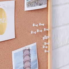 100 Count Clear Push Pins Tacks Standard Thumb Tacks with Storage Box