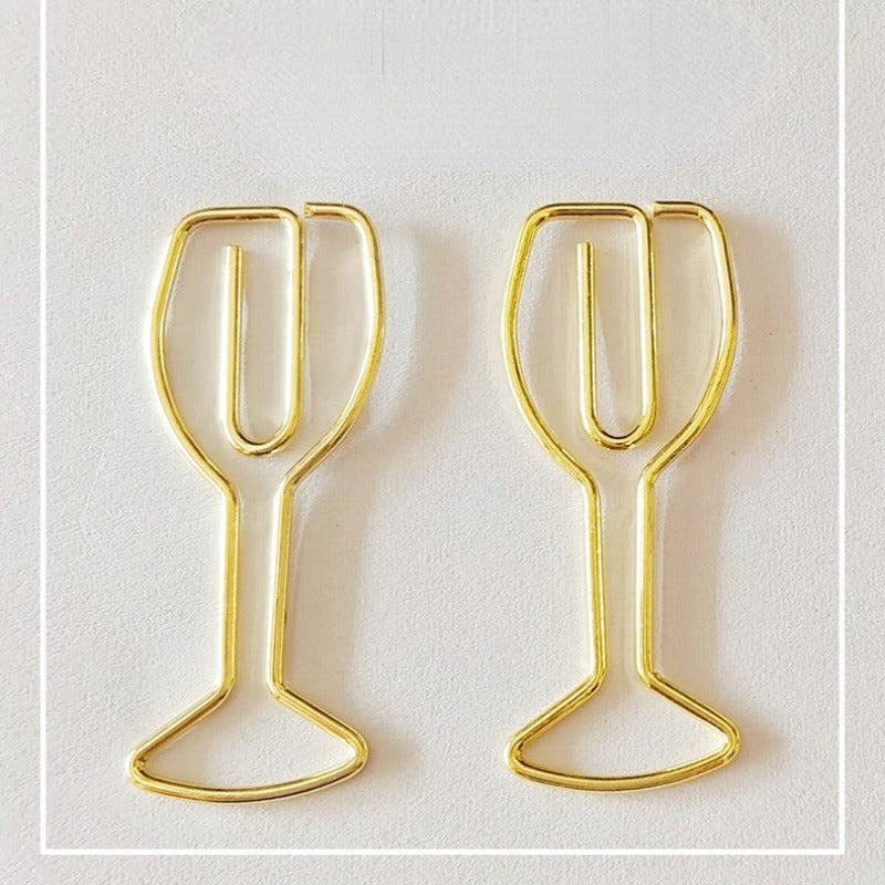 20pcs Wineglass Metal Paper Clips for Office School Stationery