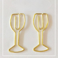 20pcs Wineglass Metal Paper Clips for Office School Stationery