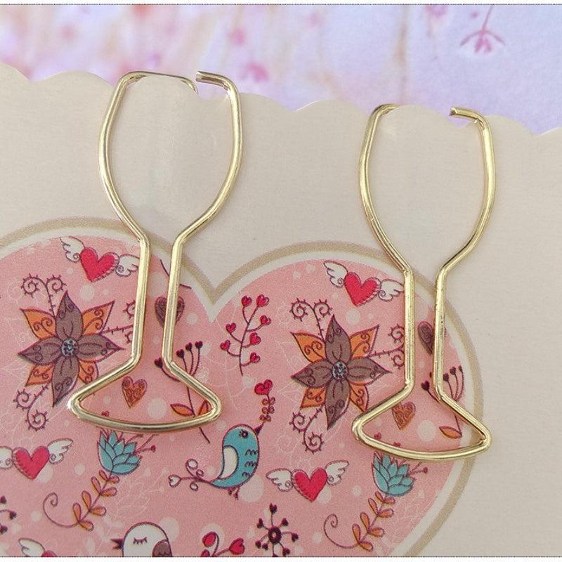 20pcs Wineglass Metal Paper Clips for Office School Stationery
