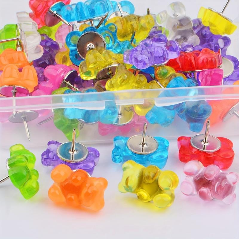 36pcs Colorful Bears Push Pins for Bulletin Board Photos Wall Maps Offices