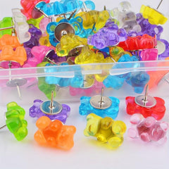 36pcs Colorful Bears Push Pins for Bulletin Board Photos Wall Maps Offices