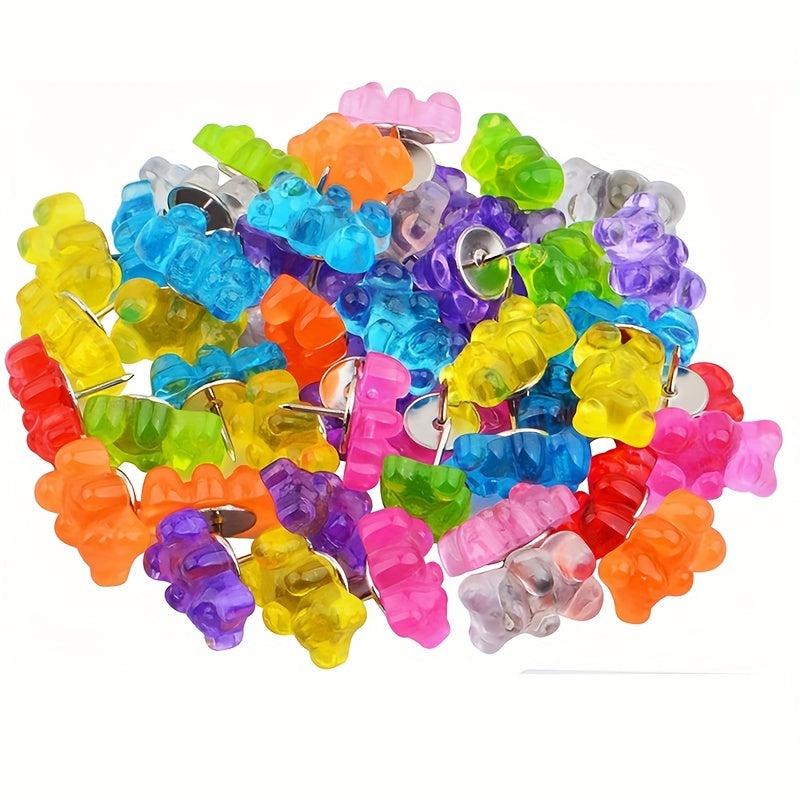 36pcs Colorful Bears Push Pins for Bulletin Board Photos Wall Maps Offices