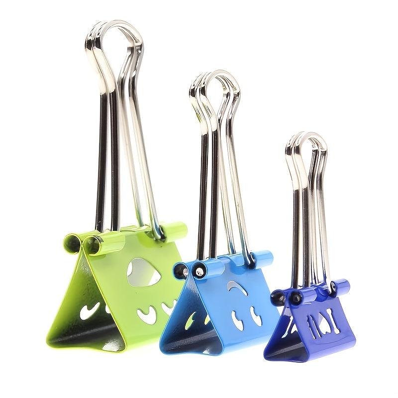 Colorful Binder Clips 12pcs Metal Fun Clamps w/ Smile Face Assorted