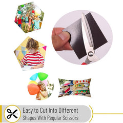 10pcs Square Rubber Soft Magnet Sheets with Adhesive Back - Magnetic Patch Strip