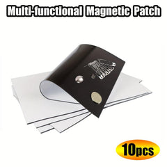 10pcs Square Rubber Soft Magnet Sheets with Adhesive Back - Magnetic Patch Strip