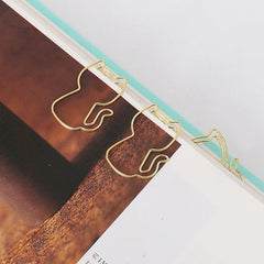 10pcs Cartoon Cat Paper Clips Kitten Shapes Alien Paper Clips