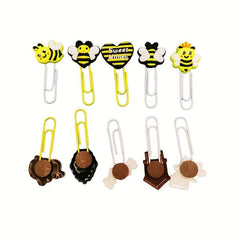 10pcs Bee Paper Clips Binder Cute Cartoon Design Small Size