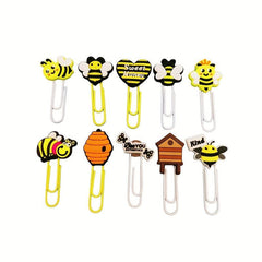 10pcs Bee Paper Clips Binder Cute Cartoon Design Small Size