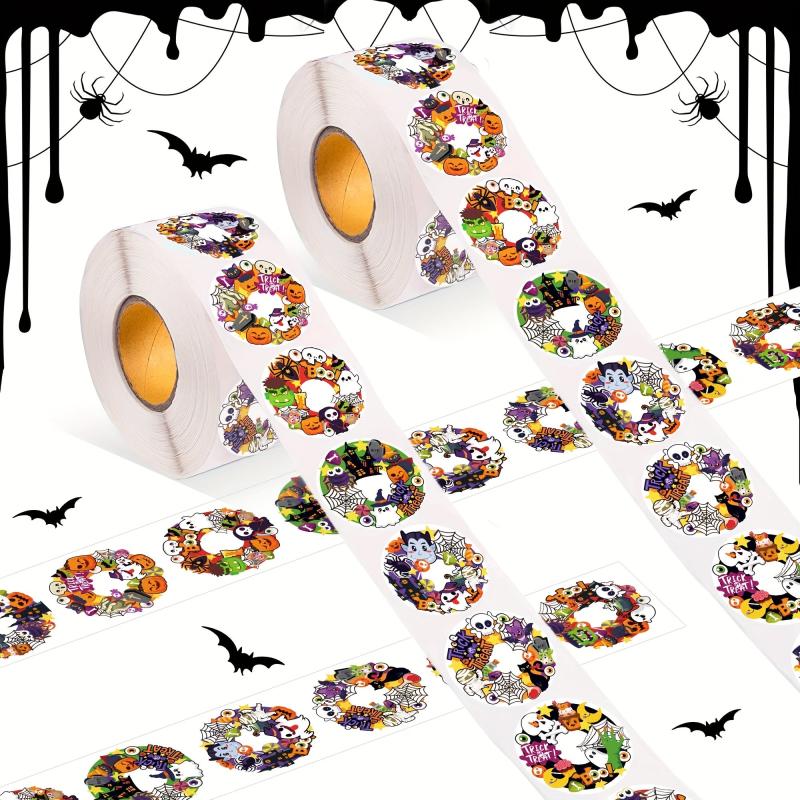 500pcs Halloween Self Adhesive Sticker 8 Patterns