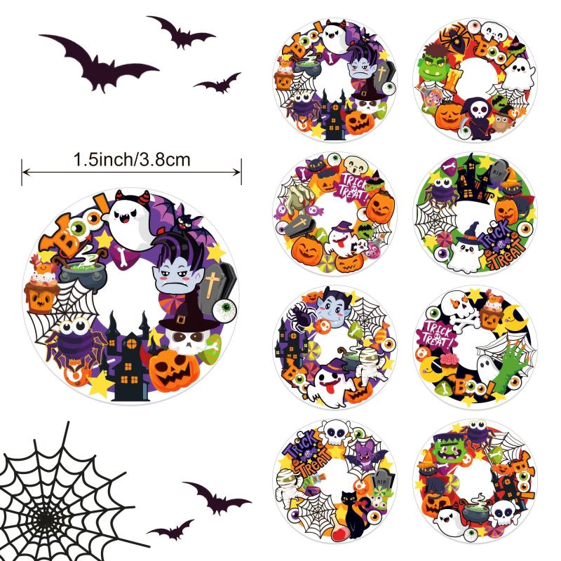 500pcs Halloween Self Adhesive Sticker 8 Patterns