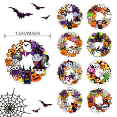 500pcs Halloween Self Adhesive Sticker 8 Patterns