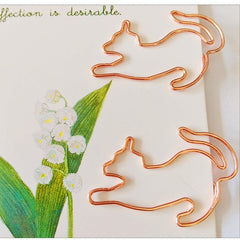 20pcs Cat Bookmarks Metal Paper Clips School Stationery Accessory