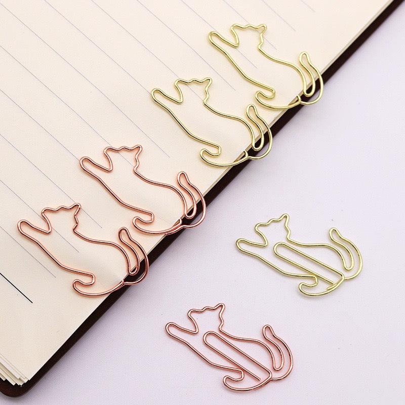 20pcs Cat Bookmarks Metal Paper Clips School Stationery Accessory
