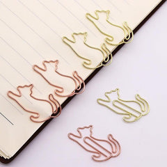 20pcs Cat Bookmarks Metal Paper Clips School Stationery Accessory