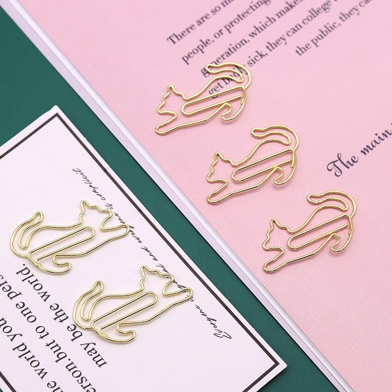 20pcs Cat Bookmarks Metal Paper Clips School Stationery Accessory