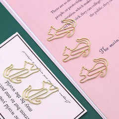 20pcs Cat Bookmarks Metal Paper Clips School Stationery Accessory