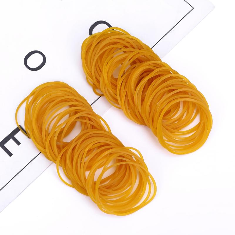Yellow Rubber Bands 5.0 cm Diameter - 100-500 Pcs - School Office Home