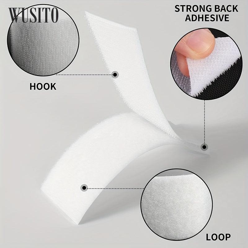 WUSITO 5 08x15 24 Cm Hook And Loop Tape With Adhesive Industrial Strength