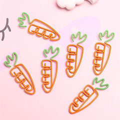 10pcs Carrot Paper Clip Plastic Office Supplies