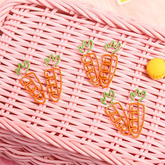 10pcs Carrot Paper Clip Plastic Office Supplies