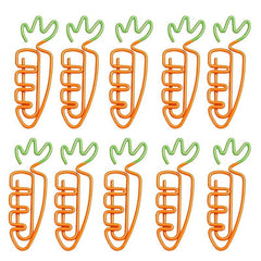 10pcs Carrot Paper Clip Plastic Office Supplies