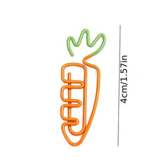 10pcs Carrot Paper Clip Plastic Office Supplies